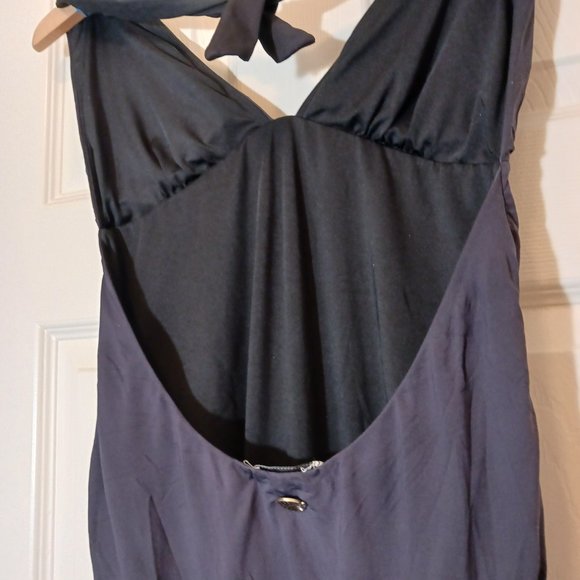 BluMoss Luxury One-Piece Swimwear Villa Classic Halter Maillot Navy Size Small - Picture 15 of 15